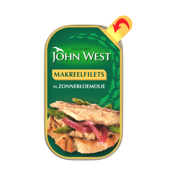 John West makreelfilets in zonnebloemolie 115 gram