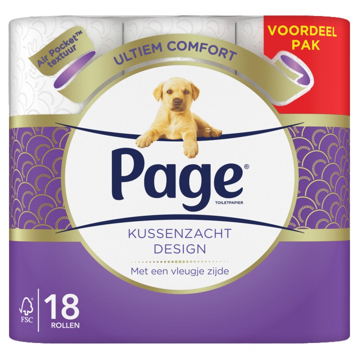 Page Kussenzacht Design Toiletpapier 18-rollen