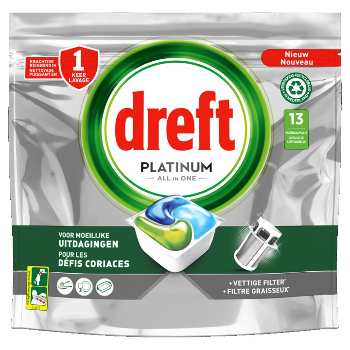 Dreft Platinum All In One Vaatwascapsules, Original,  Capsules