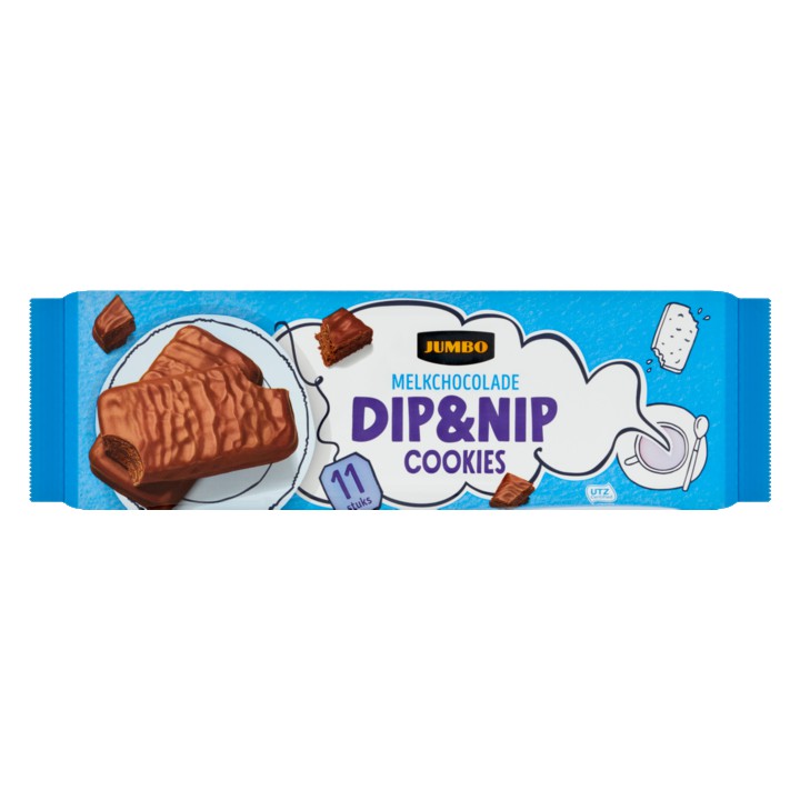 Jumbo Dip&amp;amp;Nip Cookies Melkchocolade 11 Stuks 200g