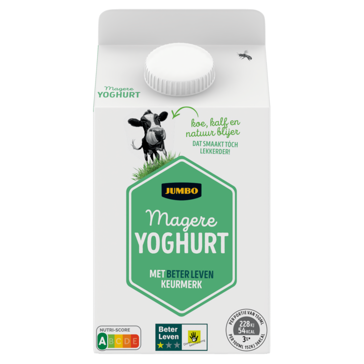 Jumbo Magere Yoghurt met 1 Ster Beter Leven Keurmerk 500ML