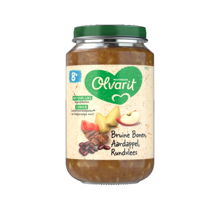 Olvarit Bruine bonen Aardappel Rundvlees 8+ Maanden 200g