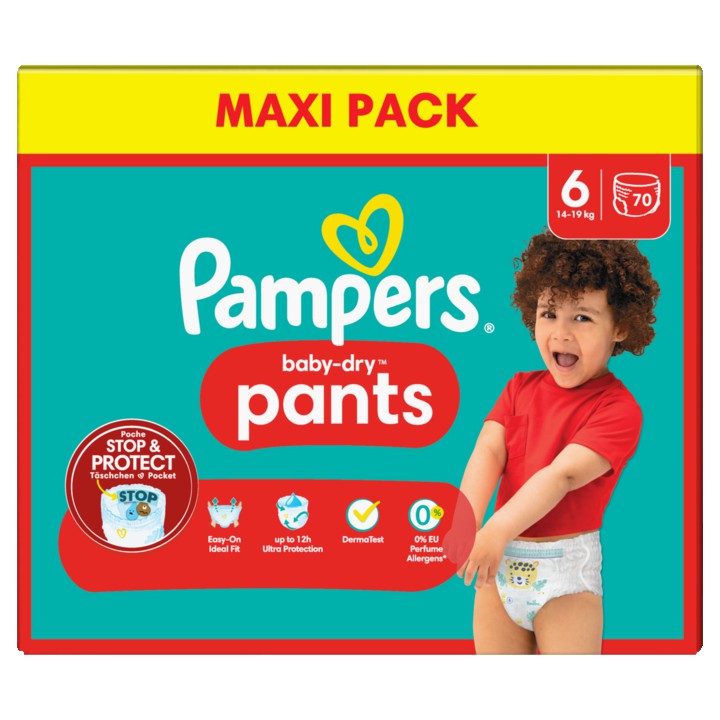 Pampers Baby-Dry Pants Maat 6, x70 Luierbroekjes, 14kg-19kg