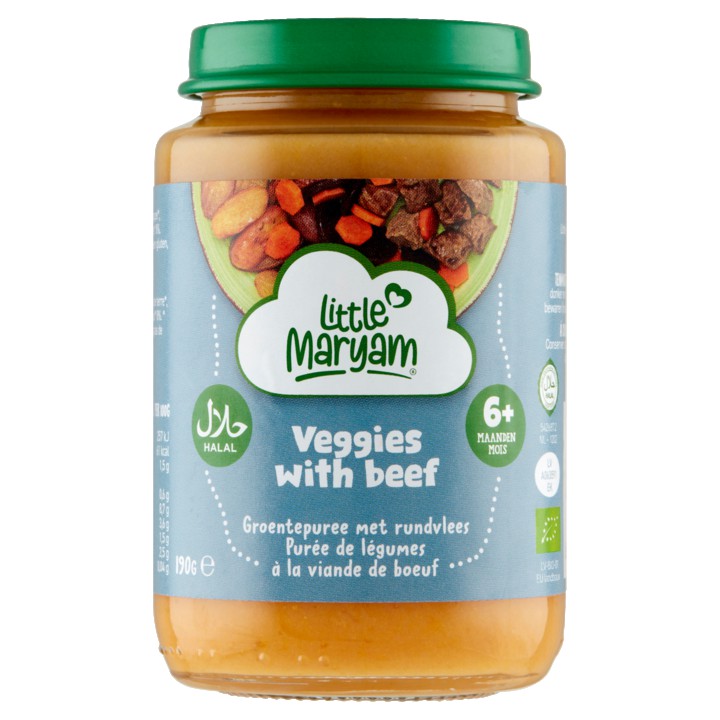 Little Maryam Veggies with Beef Groentepuree met Rundvlees 6+ Maanden 190g