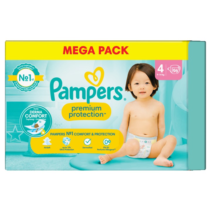 Pampers Premium Protection Maat 4, 96 Luiers 9-14kg