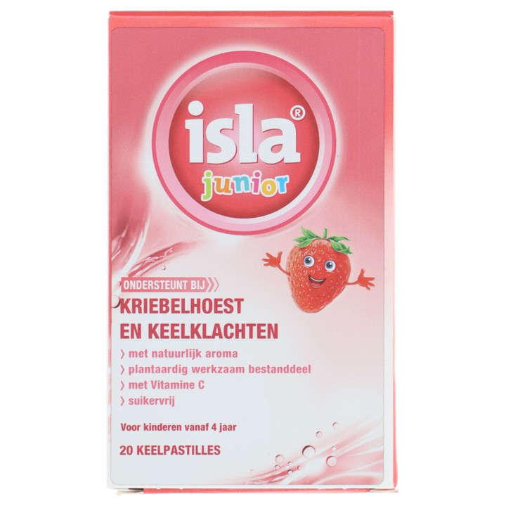 Isla Junior aardbei keelpastilles, 20 stuks