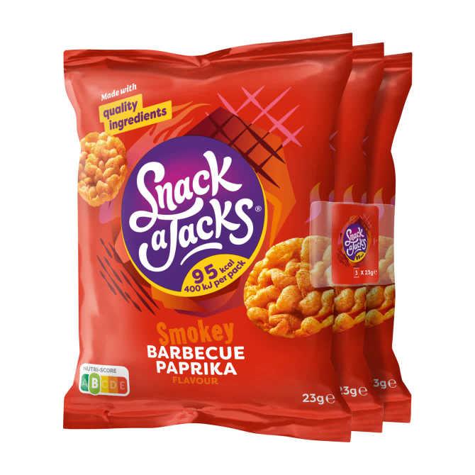 Snack A Jacks Crispy Rijstwafels BBQ Paprika 3x23gr