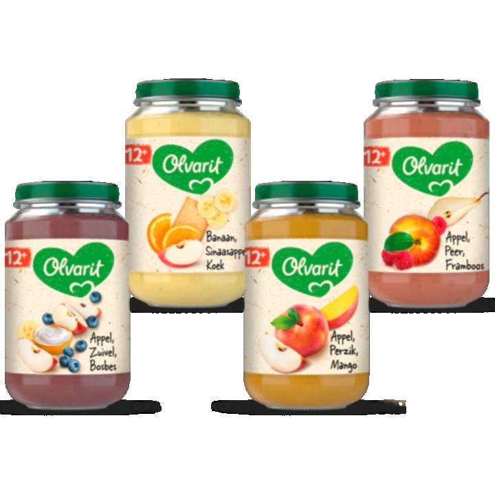 Olvarit Fruitpotjes 12+ maanden 4 x 200g