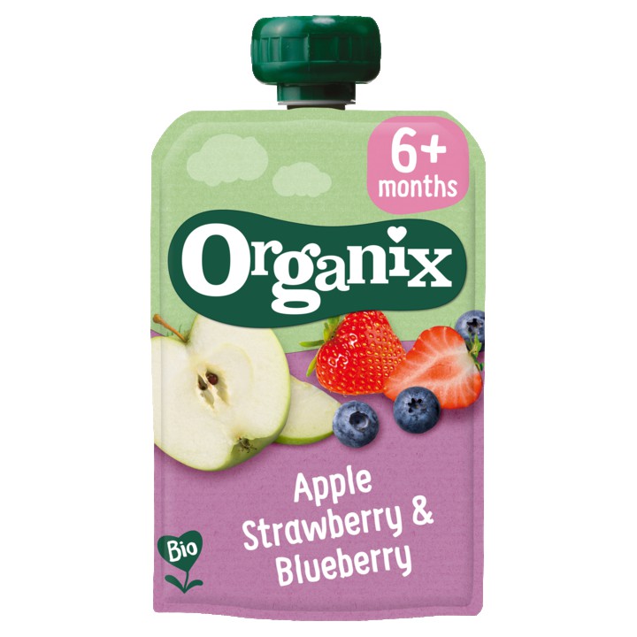 Organix Knijpfruit Appel, Aardbei &amp;amp; Bosbes 6+m