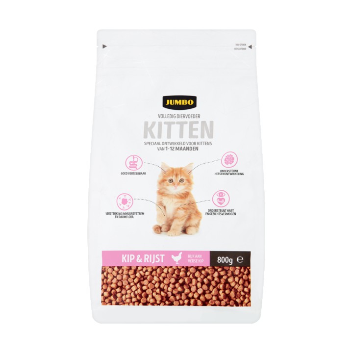 Jumbo Volledig Diervoeder Kitten Kip &amp;amp; Rijst 800g