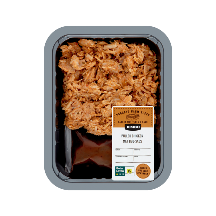 Jumbo Pulled Chicken met BBQ Saus 185g