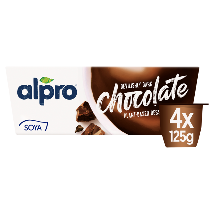 Alpro Dessert Dark Chocolate Smaak Houdbaar 4x125 gram