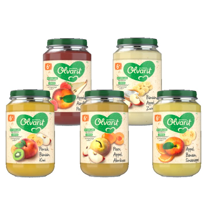 Olvarit Fruitpotjes 6+ Maanden 5 x 200g