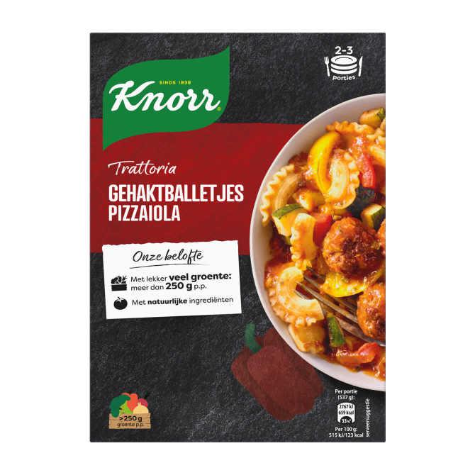 Knorr Wereldgerechten trattoria gehaktballetjes pizzaiola