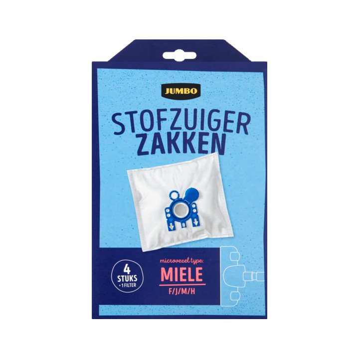 Jumbo Stofzuigerzakken met Filter 4 Stuks