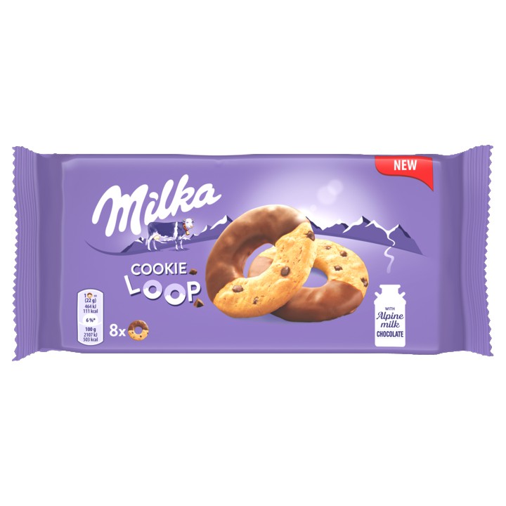 Milka Cookie Loop Koekjes met Chocolade 8 Stuks 176g