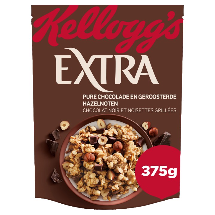 Kellogg&amp;#x27;s Extra crunchy muesli pure chocolade en noten 375g