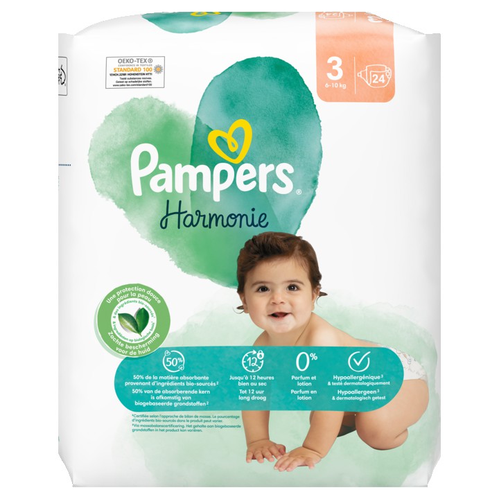 Pampers Harmonie Luiers Maat 3, 24 Luiers, 6kg-10kg