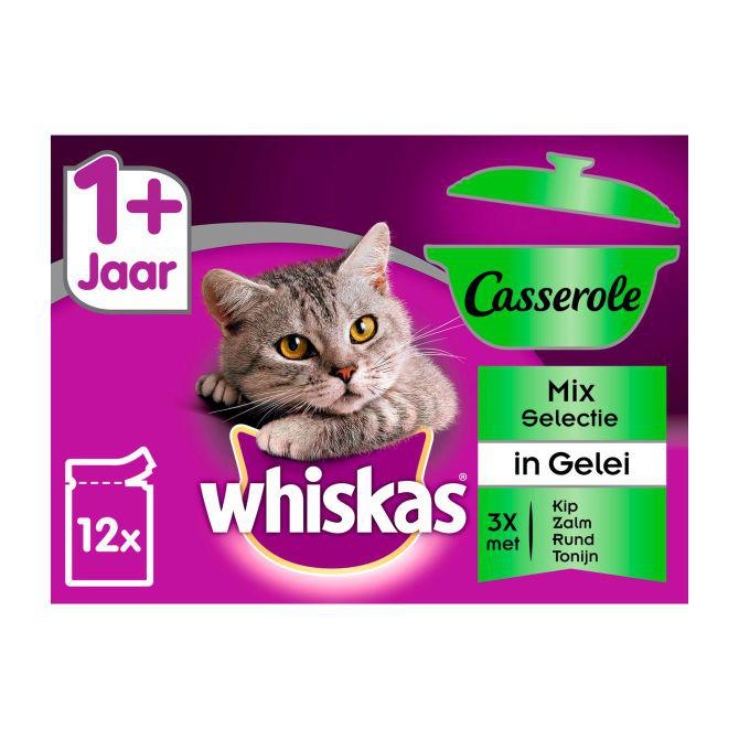 Whiskas 1+ Adult casserole maaltijdzakjes kattenvoer