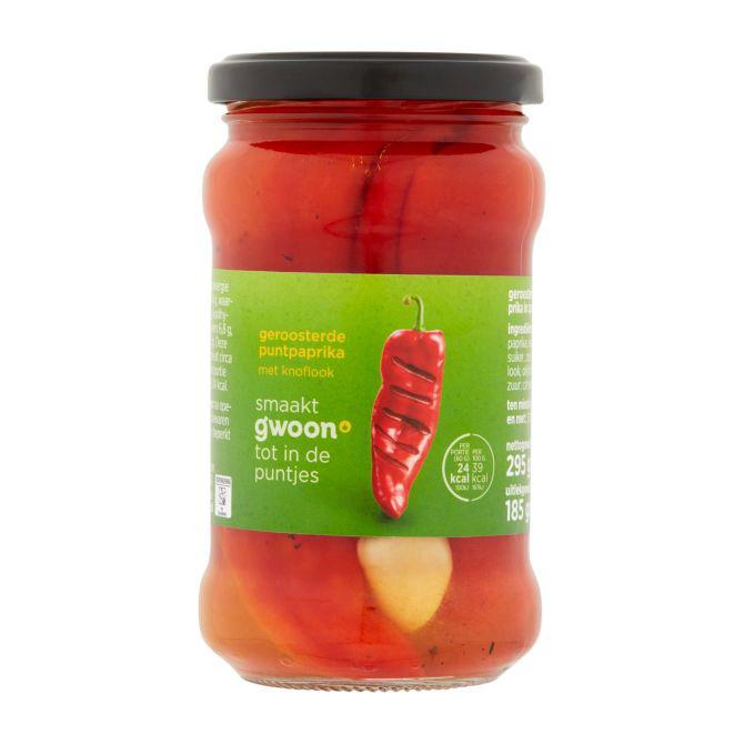 g&#039;woon Geroosterde paprika in knoflook