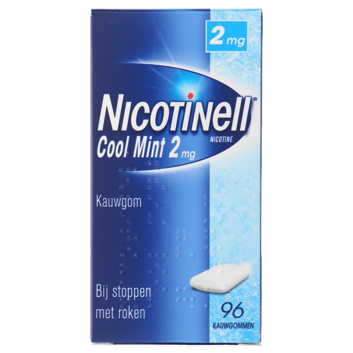 Nicotinell Cool Mint kauwgom, helpt je te stoppen met roken 2 mg, 96 stuks