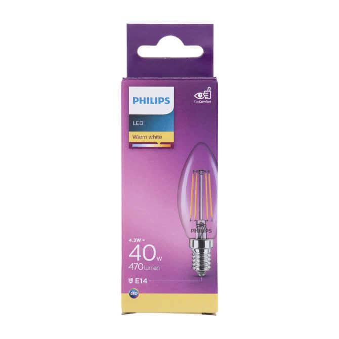 Philips LED filament kaars 40W E14