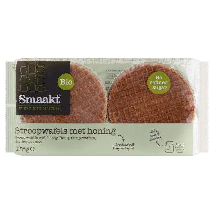 Smaakt Bio Stroopwafels met Honing 175g