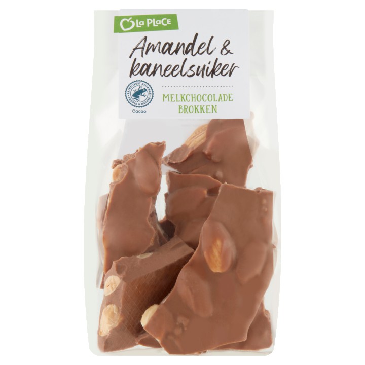 La Place Amandel &amp;amp; Kaneelsuiker Melkchocolade Brokken 150g