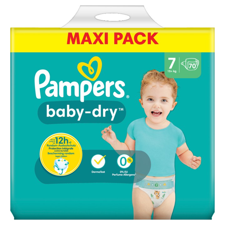 Pampers Baby-Dry Maat 7, 70 Luiers