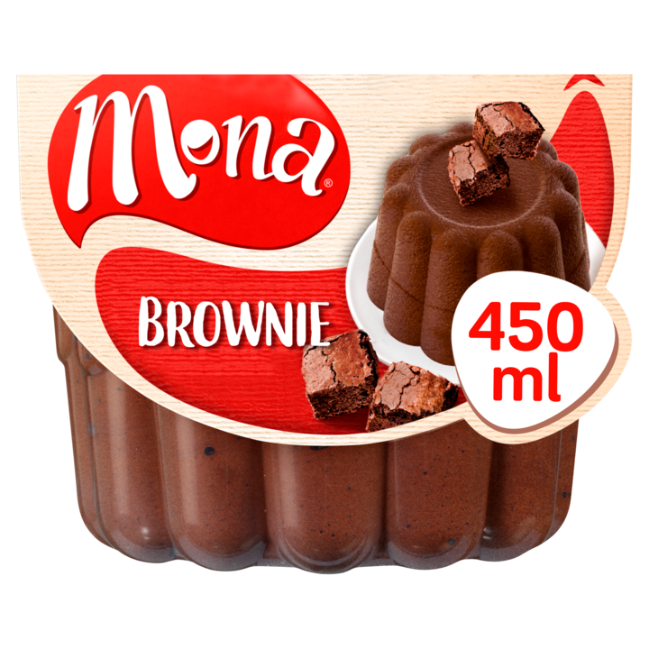 Mona Brownie pudding met echte stukjes brownie 450ml