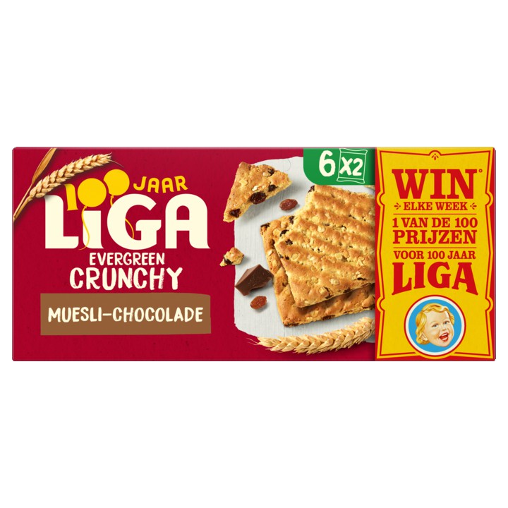 LiGA Evergreen Crunchy Koeken Muesli-Chocolade 225g