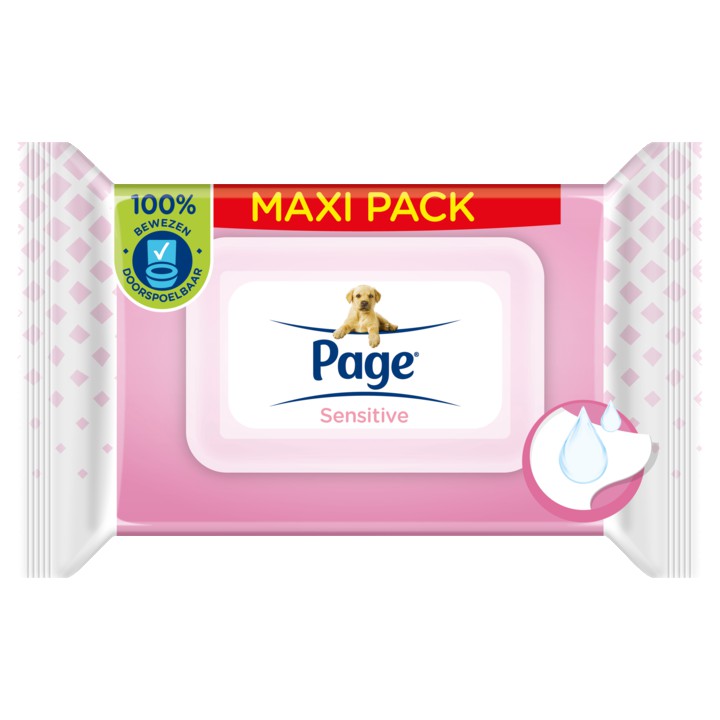 Page Vochtig Toiletpapier Sensitive Maxi