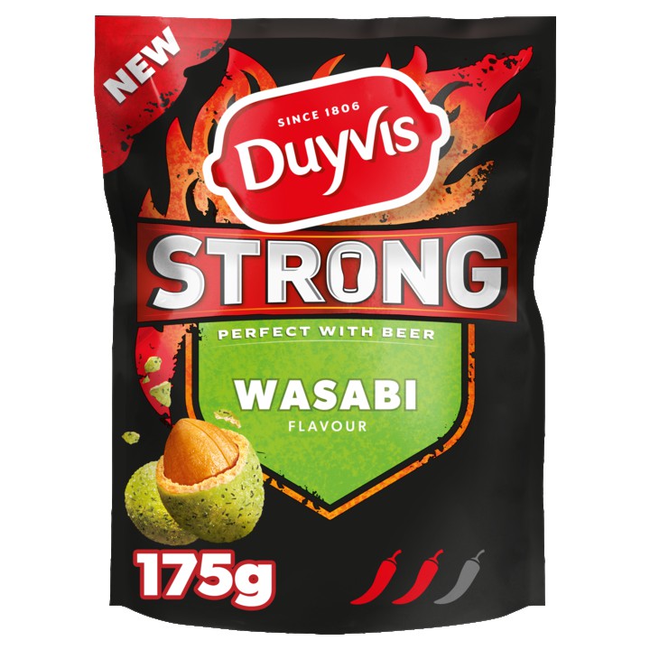 Duyvis Strong Borrelnootjes Wasabi 175gr