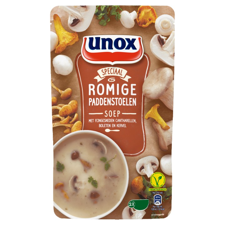 Unox Romige Paddenstoelen Soep met Fijngesneden Cantharellen, Boleten en Kervel 570ml