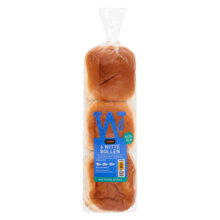 Jumbo - Witte Bollen Vezelrijk - 6 Stuks