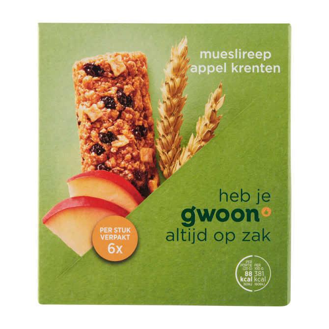 g&#039;woon Mueslireep appel krenten