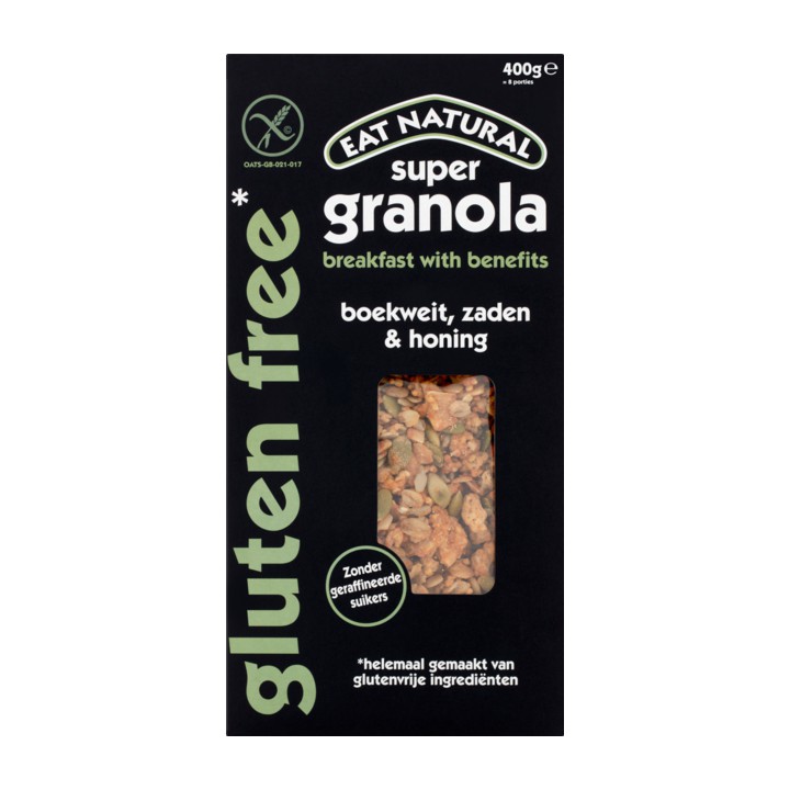 Eat Natural Super Granola Boekweit, Zaden &amp;amp; Honing 400g