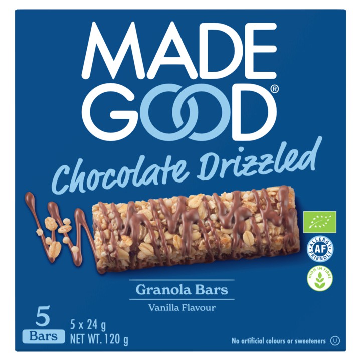 Made Good Chocolate Drizzled Granola Bars Vanilla Flavour 5 x 24g