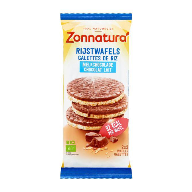 Zonnatura Rijstwafels melkchocolade biologisch