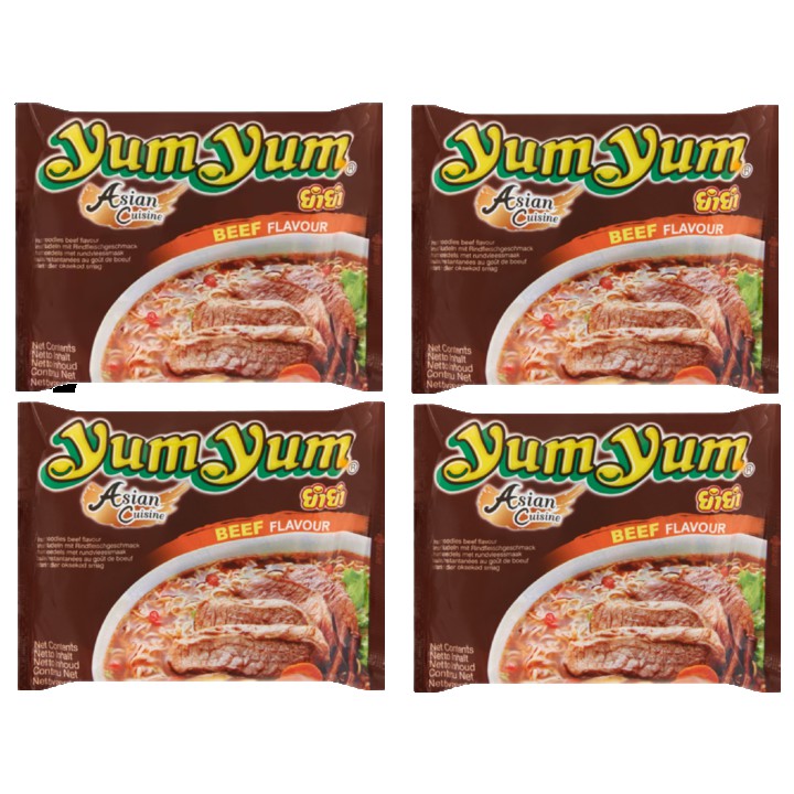 Yum Yum Instant Noedels Rundvleessmaak 4 x 60g