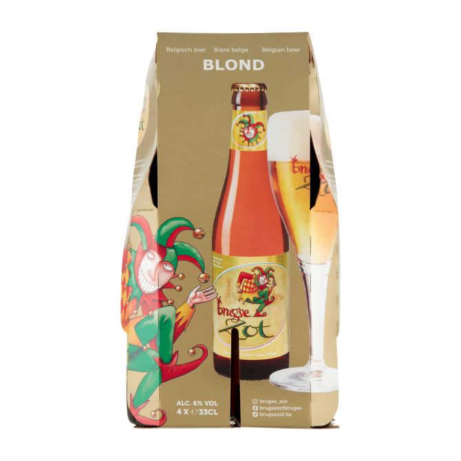 Brugse Zot Blond bier flesje 4 x 33 cl