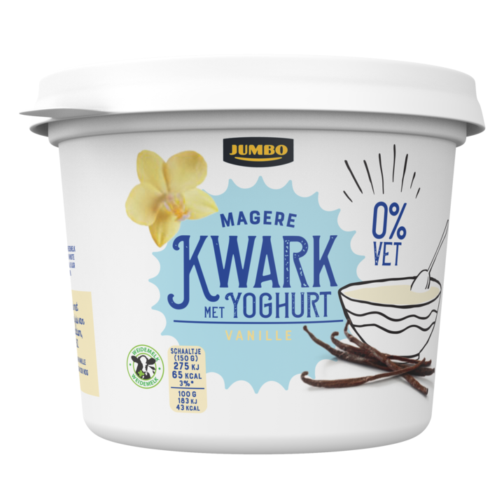 Jumbo Magere Kwark met Yoghurt Vanille 0% Vet 500g