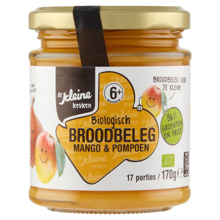 De Kleine Keuken Biologisch Broodbeleg Mango & Pompoen 6+ Maanden 170g | Nederland Life De Kleine Keuken Biologisch Broodbeleg Mango & Pompoen 6+ Maanden 170g