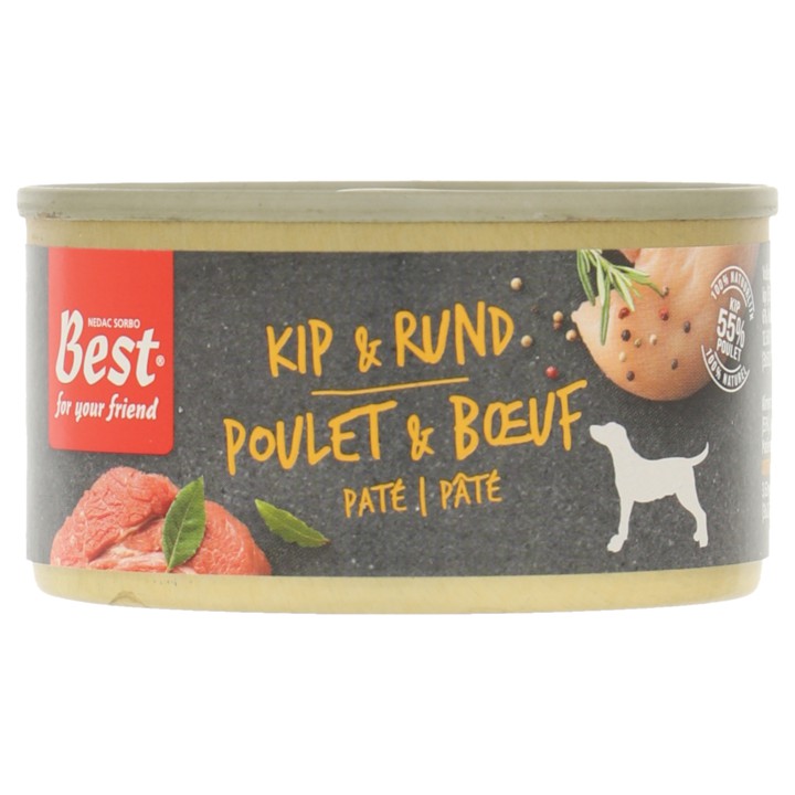 Best for your friend Hond stoommaaltijd Kip/Rund (95 gram)