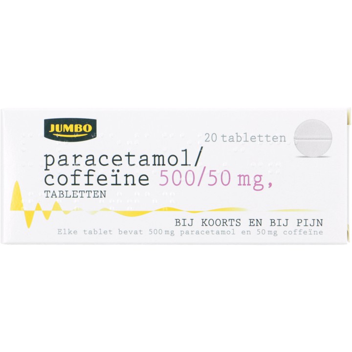 Jumbo Paracetamol/Coffe&amp;iuml;ne 500/50mg 20st