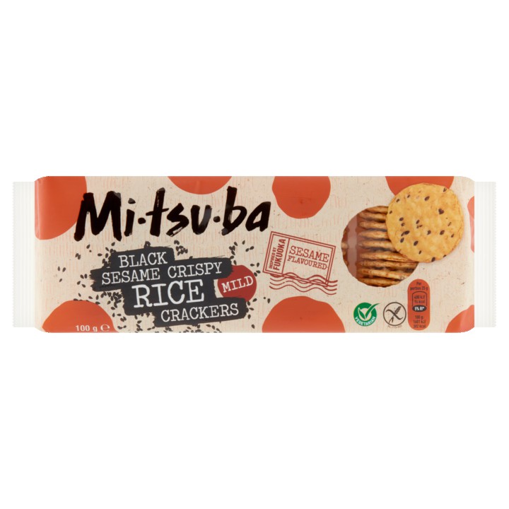 Mitsuba Black Sesame Crispy Rice Crackers Mild 100g