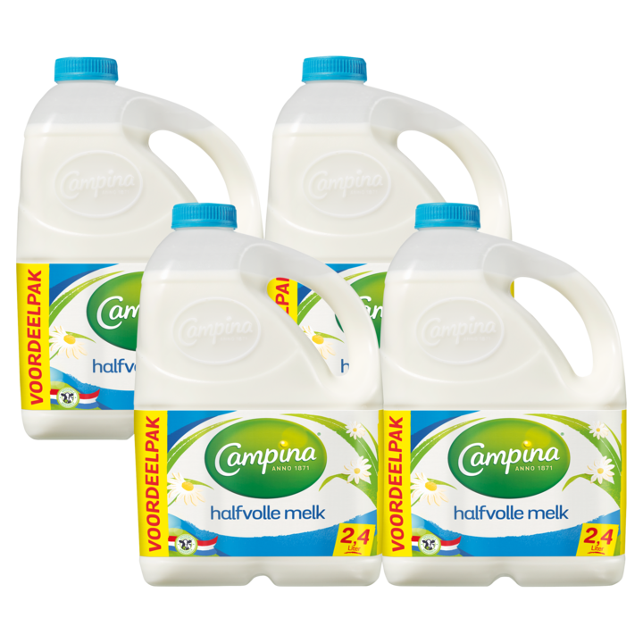 Campina Halfvolle Melk Voordeelpack 4 x 2. 4L