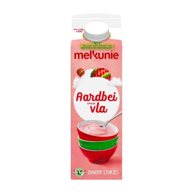 Melkunie Aardbei smaak vla