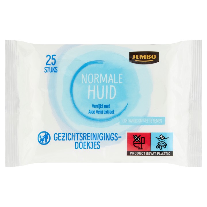 Jumbo Gezichtsreinigingsdoekjes Normale Huid 25 Stuks