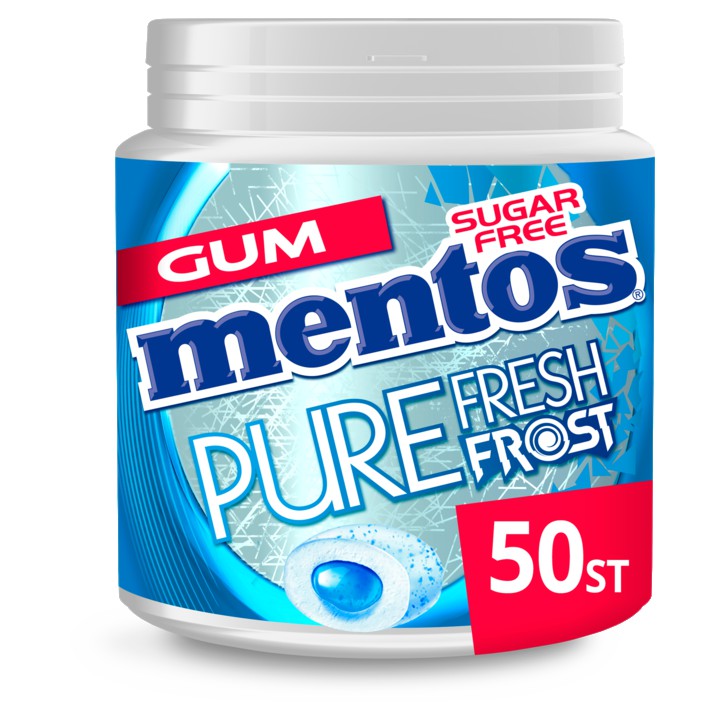 Mentos Chewing Gum Pure Fresh Frost Strong Peppermint 50 Stuks 100g